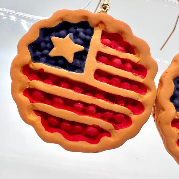 Cherry Pie Earrings - Pie Accessories - Summer Earrings - 4th of July Earrings - Picture 2 of 8